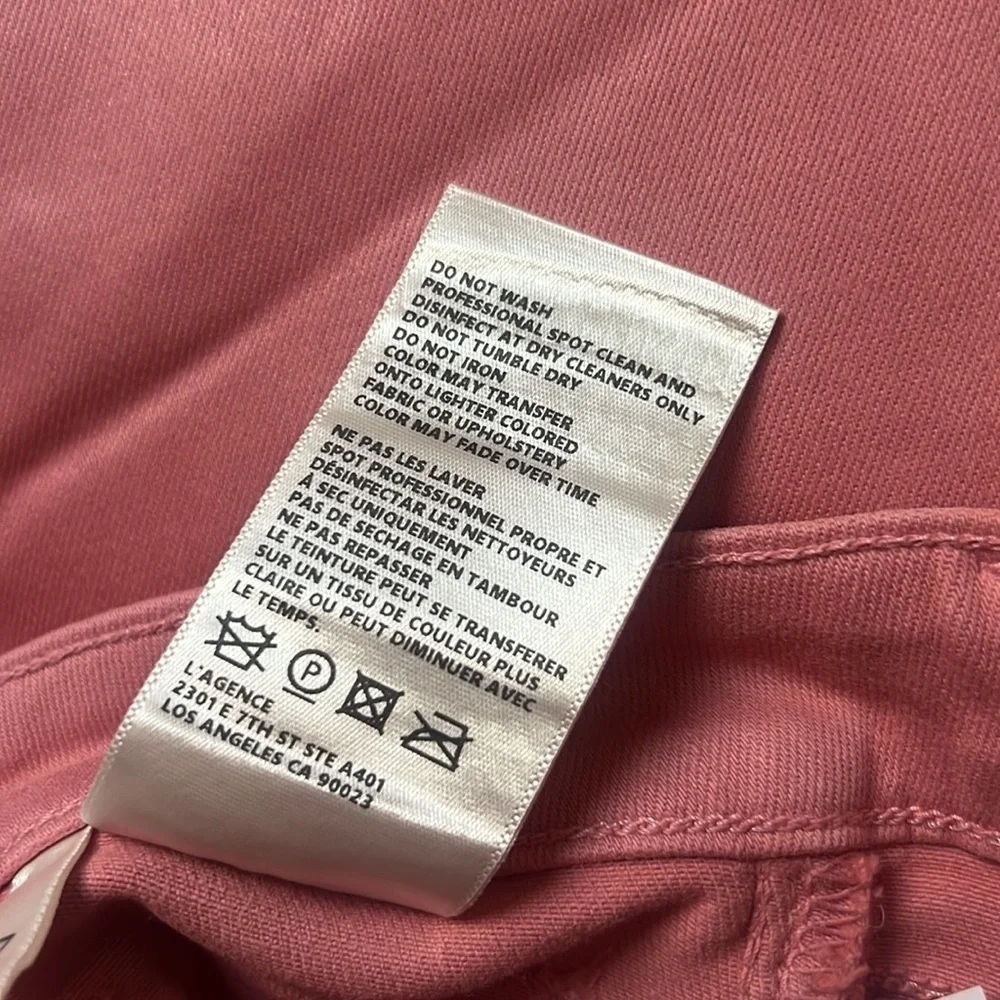 NWT - L’AGENCE - Margot Coated Skinny Jeans dusty rose size 27 - Picture 10 of 10